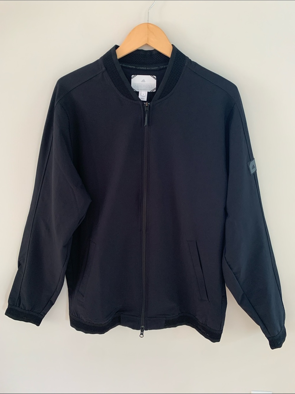 Adidas Adicross Bomber Style Golf Jacket Black Large Athleisure Activewear